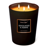 Homelights Scented Candles | Large Jar 33.3 Oz Natural Soy Candle | 130 Hrs With 3 Cotton Wicks, Sandalwood Jasmine Home Fragrance Candles Gift