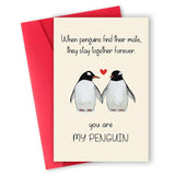 Funny Valentines Day Card For Him Her,Humorous Valentines Day Gifts For Wife Husband,Happy Valentine'S Day Card For Girlfriend Boyfriend,Penguin Love Card