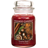Christmas Spice, Large Glass Apothecary Jar Scented Candle, 21.25 Oz, Red