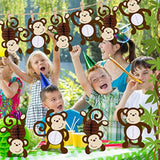 12 Pcs Monkey Cutouts Jungle Party Decorations Honeycomb Monkeys Birthday Party Supplies Paper Safari Hanging Banner Wall Decor For Birthday Baby Shower Room Decor(12 Pcs)