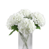 3 Pcs White Hydrangea Artificial Flowers, 21" Real Touch Fake Flowers With Long Stems, Faux Hydrangeas For Wedding Bouquets, Bridal Shower, Table Centerpieces