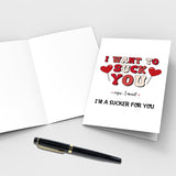 Dirty Valentine'S Day Card Gift For Husband Boyfriend Fiance, Funny Rude Birthday Card For Men, Naughty Anniversary Cards For Him, I Want To Suck You Cards