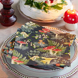 Fall Dinner Napkins With Woodland Forest Mushrooms & Toadstools - Pack Of 20 Recyclable Paper Serviettes For Christmas, Kids Party, Winter, Decoupage, Thanksgiving Luncheon