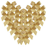 50Pcs Mini Gold Bows For Crafts Metallic Ribbon Bows Appliques Diy Cra