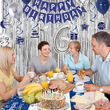 16Th Birthday Decorations For Boys Girls, Blue And Silver Happy 16Th Birthday Decorations Boy, Happy 16Th Birthday Banner Balloons Tablecover Fringe Curtains, 16 Years Old Bday Decor Party Supplies