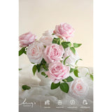 Artificial Flowers 16Pcs Blush Pink Silk Roses With Stems Real Look, 3.5" Fake Ombre Slate Pink Vendela Roses Bulk For Diy Wedding Bouquets Centerpieces Party Baby Shower Home Decoration