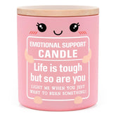 Emotional Support Candle 10Oz, Inspirational, Positive Affirmation, Encouragement, Stress Relief, Valentines Gifts For Women Friends Coworkers, Life Is Tough But So Are You Scented Candles