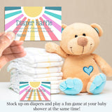 Diaper Raffle Tickets For Baby Shower – Pack Of 20 2” X 3.5” Little Ray Of Sunshine Double Sided Game Cards, Stock Up On Diapers Only Made In The Usa