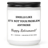 Retirement Gifts For Women Men - Lavender Scented Candle 9Oz, Funny Retirement Candles For Coworker, Best Retired Farewell Leaving Gifts For Boss, Teacher, Nurse, Bestie, Friends
