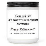 Retirement Gifts For Women Men - Lavender Scented Candle 9Oz, Funny Retirement Candles For Coworker, Best Retired Farewell Leaving Gifts For Boss, Teacher, Nurse, Bestie, Friends