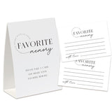 Share A Memory Sign And Cards, Funeral Memorial Cards, Minimalist Share A Memory Set For Celebration Of Life, Birthday Party, Funeral,Graduation,Bridal Shower, Wedding, Keepsake Cards-Sam05