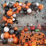 Halloween Balloon Set 60PCS Black Orange Confetti Latex Balloons for Spooky Birthday Party Decor