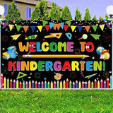 Kindergarten First Day Party Backdrop Welcome Banner Photo Booth Props