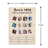 50Th Birthday Party Games, Set Of 2 Activities For 15 Guests, Born In 1976 Games Bundle, Birthday Party Supplies For Adults, Pack Of 30 Cards