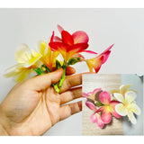 10 Bunch Yellow Artificial Flowers Fake Plumeria Flower With Stems,12Inch Real Touch Lifelike Frangipani Flower Bouquets For Wedding Engagement Party Cake Topper Spring Flowers Decor Beach Flowers