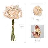 18 Pcs Champagne Ranunculus Artificial Flowers Silk Ranunculus Flowers Bulk Real Touch Mini For Wedding Diy Bouquets Home Decor Arrangements