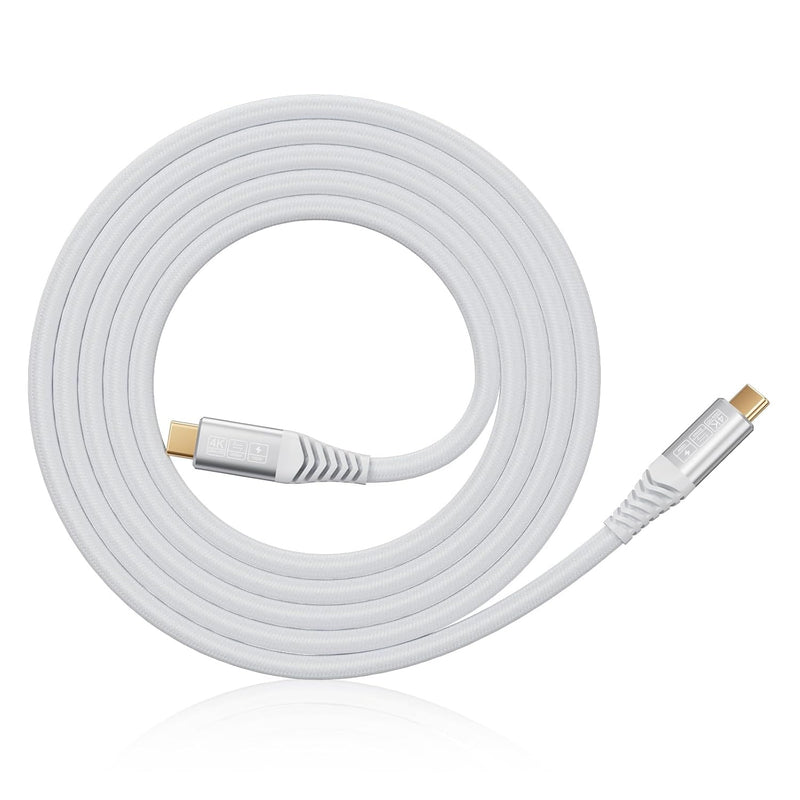 Usb C To Usb C 3.2 Cable (6.6Ft/100W/20Gbps), White Usb C Monitor Cable, Pd Fa