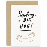Old English Co. Cute Big Hug Card For Friends - Thinking Of You Card For Him Her - Sympathy Condolences Get Well | Blank Inside With Envelope