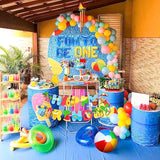 Fun to Be One Beach Party Décor, Pool Birthday Balloons & Beach Ball Cake Topper