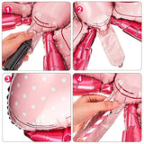6 Pcs Pink Bow Balloon 35 Inch And 15 Inch Polka Dot Foil Balloons Pink Bow Decorations For Birthday Wedding Theme Party Decorations