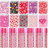 50 Pcs Valentine'S Day Stationery Set 20 Mini Heart Valentine Notepads Notebooks 30 Valentines Ballpoint Pens For School Classroom Gift Exchange Goodie Bag Stuffers Galentines Party Favors