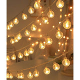 Globe String Lights, 10Ft 20 Led Usb Powered Globe Crystal Ball Fairy String Lights Warm White For Birthday Party Weddin