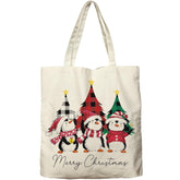 Christmas Penguin Canvas Tote For Women - Aesthetic Merry Christmas Cute Shopping Grocery Beach Bag - Gifts For Women, Teacher, Reusable