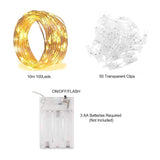 Photo Clip String Light, 32.8Ft 100 Led Fairy Lights With Clips For Hanging Pictures, Photo Light With 50 Clear Clips Fo