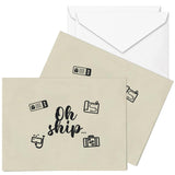 Gift Card, Fun Surprise Greeting Card, Oh Ship! You'Re Going On A Cruise, Ideal For Vacation Announcement, Bon Voyage Gift, 2-Pack