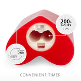 True Red Heart Shaped Pillar Candle - Flickering Real-Flame Technology - Remote Ready - Romantic Valentine'S Collection - 3.5" X4.5"