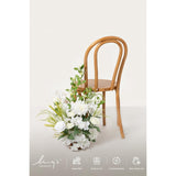 17.5" Tall Free Standing Artificial Flowers Arrangements 2 Pcs Wedding Aisle Runner Chair Decorations Lily White Green Centerpieces For Ceremony Reception Rose Floral Floor Party Outdoor