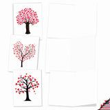 - 20 Cute Boxed Cards (4 X 5.12 Inch) - Assorted Blank Set (10 Designs, 2 Each) - Love Trees Am3185Ocb-B2X10