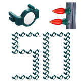 Extra Strong Magnetic Christmas Light Clips Holiday Lighting Magnets For Christmas Light C9 C7 Lighting Sockets For Outside Patio Garden Metal Roof Gutters (Green-50Pc)