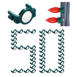 Extra Strong Magnetic Christmas Light Clips Holiday Lighting Magnets For Christmas Light C9 C7 Lighting Sockets For Outside Patio Garden Metal Roof Gutters (Green-50Pc)