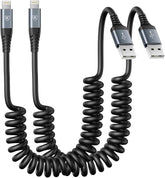 2 Pack 3FT Coiled Lightning Cable MFi Certified Fast Charging Cord for iPhone