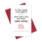Funny Mothers Day Card Gifts From Daughter Son, Humor Mother’S Day Card Gift For Mom, Cheeky Care Home Card For Stepmom Mother In Law