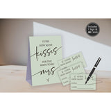How Many Kisses Bridal Shower Game,Minimalist Bridal Shower Game,Wedding Shower Games,Bachelorette Party Night,Bridal Shower Games Ideas,1 Sign & 50 Cards Set-A43-2