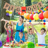 Party Banner Pig Out Garland Swallowtail Burlap Banner Wall Hanging Decoration For Funny Christmas Party Supplies Favors