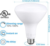 4 Pack BR40 LED Flood Light Bulbs 17W 100W Equivalent 5000K Daylight Dimmable E26 Base