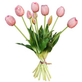 10 Pcs Fake Tulips Tulips Artificial Flowers Real Touch Fake Flowers Artificial Flower Bouquet For Home Table Party Wedding Decoration(Light Pink)
