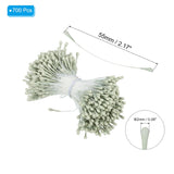 2Mm Double Heads Flower Stamen, 700 Pcs Artificial Flower Stamen Pistil Matt Pearl Floral Stamen For Diy Christmas Card Wedding Decor, Light Green