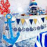 5 Pcs Lets Get Nauti Banner Nautical Cruise Party Decorations Set