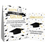Grad Game Scavenger Hunt, Graduation Party Games - Class Of 2025 Party Idea - 1 Freestanding Sign And 10 Cards To Hide