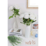 Rose Artificial Flowers Artificial Rose Fake Rose Silk Rose Real Looking Fake Flowers With Stems For Diy Wedding Bouquets Tables Centerpieces Floral Arrangements (12, White)