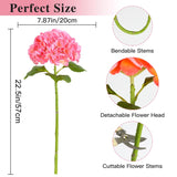 4Pcs Pink Hydrangea Artificial Flowers, 22.5In Latex Faux Real Touch Large Hydrangea Flowers With Long Stems & Leaves For Home Office Decor Wedding Party Arrangements(Pink)
