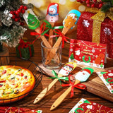 10 Sets Christmas Silicone Spatula Cake Spatula Bulk Cooking Scraper With Wooden Handle Xmas Greeting Card Ribbon For Christmas Decoration Holiday Gifts Kitchen Party Favors (Cute Style)