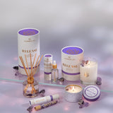 – Release Crystal-Infused Scented Candle With Healing Amethyst & Lavender Essential Oils, Hand-Poured Premium Coconut Wax, Luxury Gift, 6 Oz