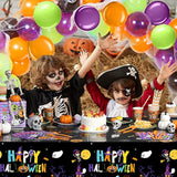 307 Pc Halloween Party Supplies Set for 24 – Plates, Cups, Napkins, Balloons & Decorations