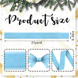Christmas Light Blue Ribbons For Crafting, 3/8" × 25 Yards Blue Velvet Ribbon Winter Holiday Craft Ribbons For Gift Wrapping Diy Wreath Baby Shower Decorations