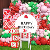 Strawberry Balloon Garland Arch Kit, Strawberry Birthday Party Decorat